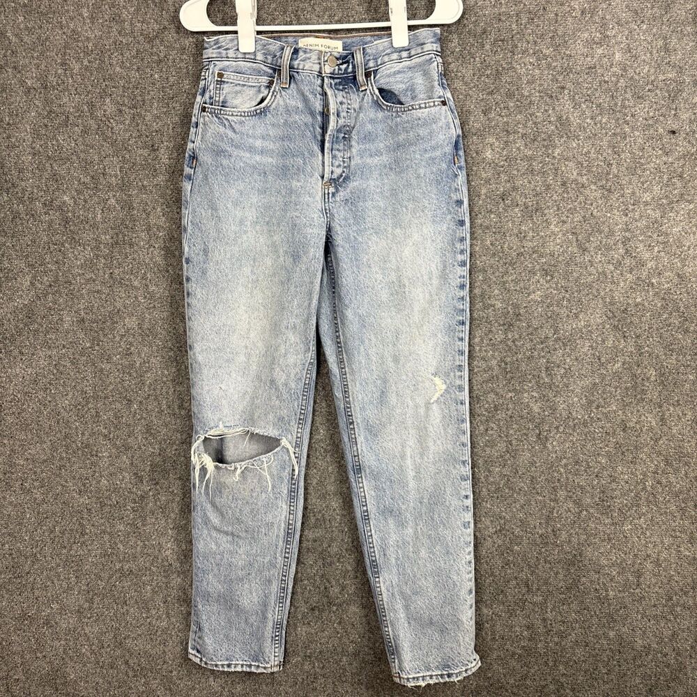Denim Forum The 90's Boyfriend Loose Jeans Womens Size 27 Blue Distressed Grunge